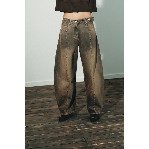 ZARA TRF OVERSIZE LOW-RISE JEANS - Picture 3 of 10